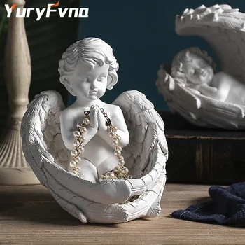 YuryFvna Vintage Ingli Kuju Ingel Skulptuur Küünal Omanik Kääbus Kujukeste Kodu Kaunistamiseks Pulmad Decor Käsitöö Sünnipäeva