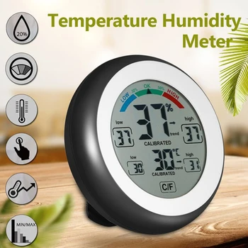 Digitaalne Termomeeter Hygrometer Majapidamis-LCD puuteekraan, Temperatuuri ja Õhuniiskuse Mõõtja Kodus Auto ilmajaamast