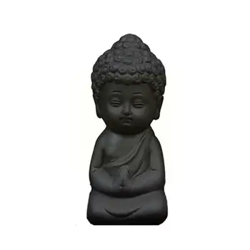 Creative Zen Must Keraamika Buddha Kujud Väike Munk, Käsitöö, Sisustus, Mängides Laua Kaunistused Lemmiklooma Kodus Tee Office Tee D6E1