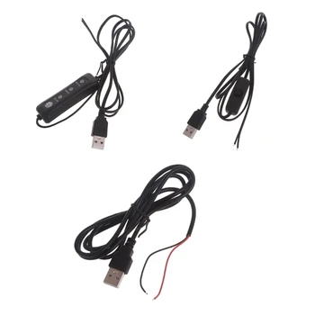 USB 2.0 A Male Pistik ja 2 Pin-2 Traadi DIY Jootmise toitejuhe jaoks 5V LED Tuled Fännid Kaamerad LED Ribad, laualamp