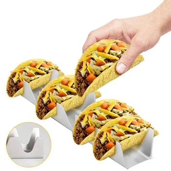4Piece W-Kujuline Burritos Pannkoogid Seista Taco Omanik Roostevaba Teras Nõudepesumasin, Ahi, Grill