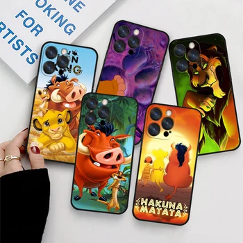 Disney Cartoon Lion king iPhone Telefoni Puhul Apple 14 13 12 11 SE XS-XR-X 7 8 6 Pluss Pro MAX 2020 Must Pehme Kate