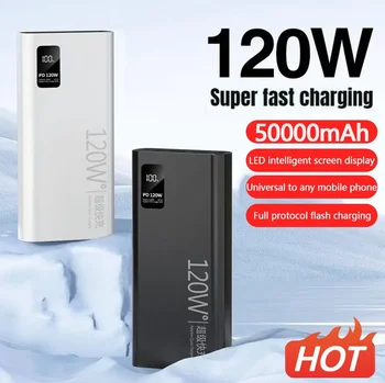 120W Super Kiire Laadimine 50000mAh Power Bank 100% Piisav maht, Mobiiltelefoni Toide Erinevate Mobiiltelefonid