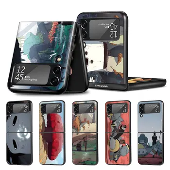 Sorbentide Valitsemise Koomiline Case for Samsung Galaxy Z Flip3 5G Flip4 ARVUTI Kõva Telefon Shell Z Flip 4 3 Musta Coque Zflip3 Zflip4 Kate