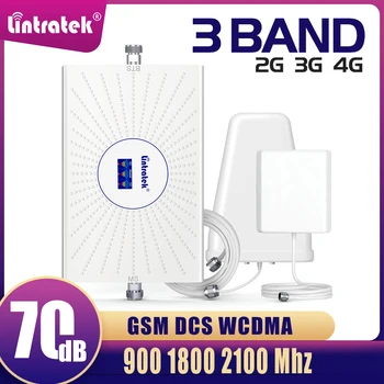 Lintratek Triple Band Cellular Võimendi 1800 700 850 900 2100 2600MHz puhul, Telefon Repeater 2g 3g 4g Signaali Korduva Antenni Komplekt
