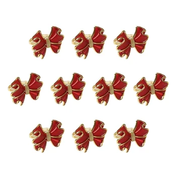 10tk Kuld Red Bow Salvrätiku Lukk salvrätikuhoidja Pulmadeks, Õhtusöögil Laua Kaunistamiseks
