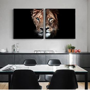 Loomad Lõvid Kunsti Pildid-Aafrika Metsik Lõvi ja Lavica Pere Kunsti Maalid Print Lõuend Kunsti Plakatid ja Pildid Cuadros