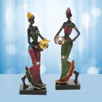 Aafrika Tantsu Naiste Miniatuuri Arvandmed Tribal Lady Pronksist Skulptuur Laekuva Kunsti Kodu Kaunistamiseks Office TV Kapp