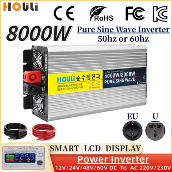 Pure Sine Wave Inverter 5000W 6000W 8000W High Power Inverter DC 12v 24V 48V 60V AC 220V Muundur Päikese Trafo Kodu