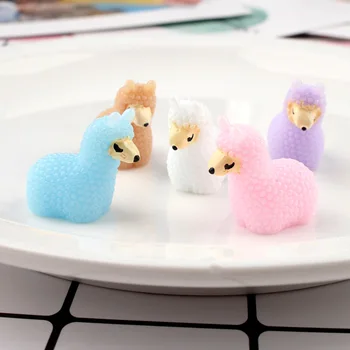 100tk Väike Käsitöö-Vaik 3D Kawaii Alpaca DIY Teenetemärgi Center Käsitöö Scrapbooking jaoks Nukumaja Tarvikud