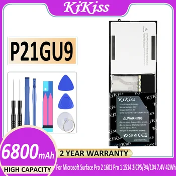 KiKiss Aku P21GU9.6800mAh Microsoft Surface Pro 2 Pro2 1601 Pro 1 Pro1 1514 2ICP5/94/104 7.4 V Bateria