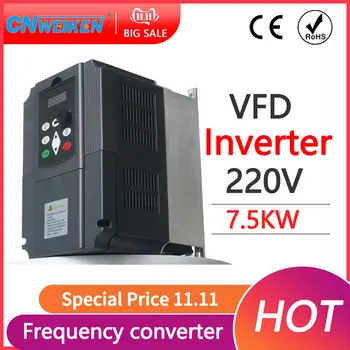 7.5 KW 220V/380V VFD ühefaasiline sisend-ja 3-Faasiline Output Frequency Converter/Reguleeritav Kiirus Drive /sagedusmuundur
