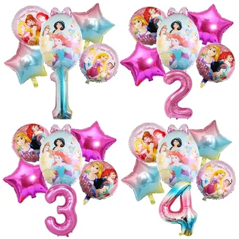 Disney Tuhkatriinu Rapunzel Foolium Õhupallid Tüdruk Printsess Sünnipäeva Teenetemärkide 32inch Number Heelium Pallid Laps Mänguasja Õhupall
