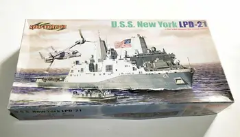 Dragon 7110 1/700 Skaala USA Mereväe Landing Craft USS NewYork LPD-21 Mudeli komplekt